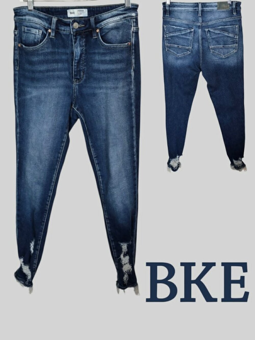 BKE Parker High Rise Skinny  Distressed Denim Jeans  Cotton Blend Womens 28 x28